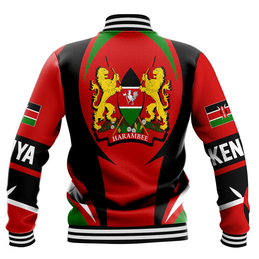 Wonder Print Shop Clothing - Kenya Action Flag Baseball Jacket RLT7 - Wonder Print Shop