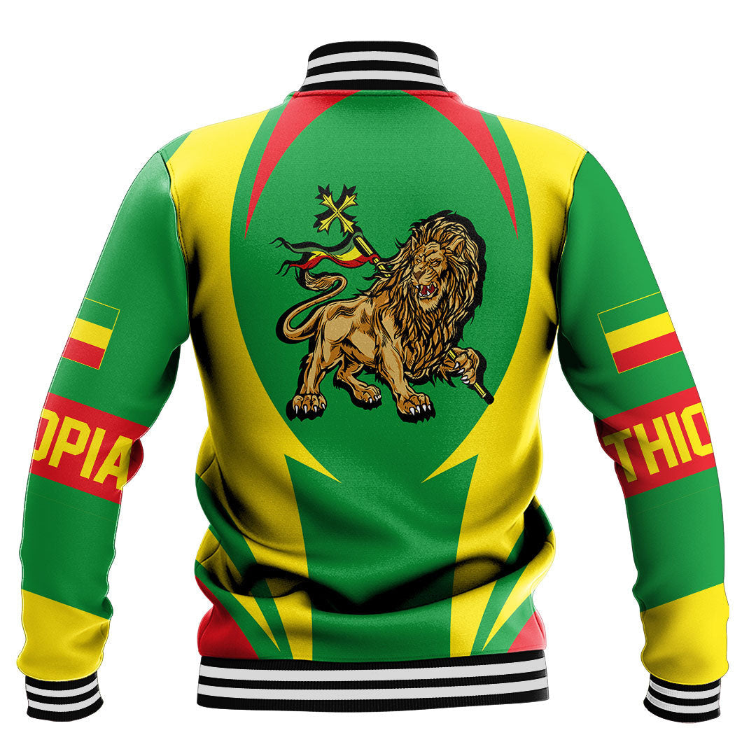 Wonder Print Shop Clothing - Ethiopia Action Flag Baseball Jacket RLT7 - Wonder Print Shop