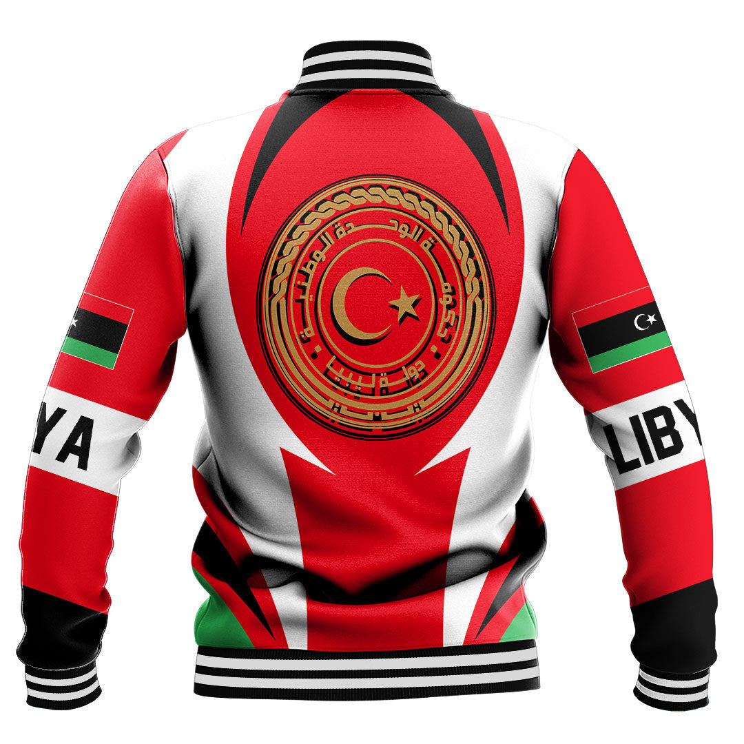 Wonder Print Shop Clothing - Libya Action Flag Baseball Jacket RLT7 - Wonder Print Shop