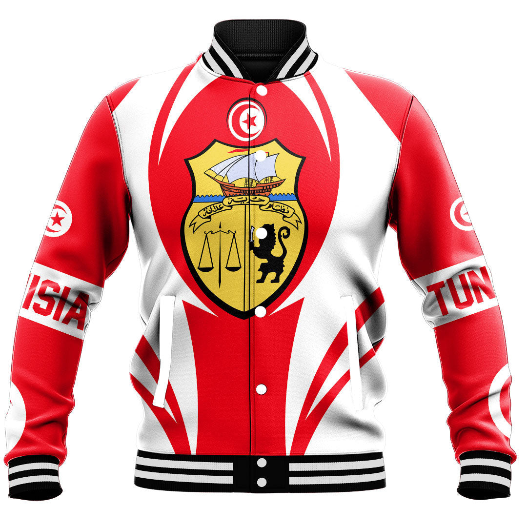Wonder Print Shop Clothing - Tunisia Action Flag Baseball Jacket RLT7 - Wonder Print Shop