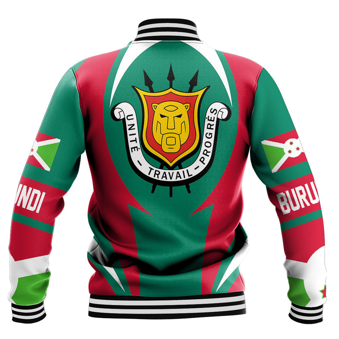Wonder Print Shop Clothing - Burundi Action Flag Baseball Jacket RLT7 - Wonder Print Shop