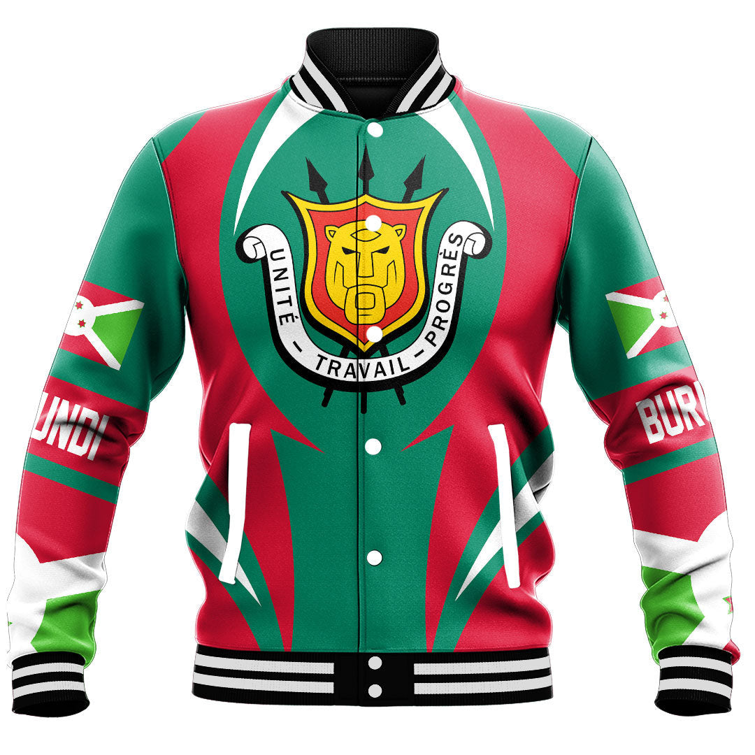 Wonder Print Shop Clothing - Burundi Action Flag Baseball Jacket RLT7 - Wonder Print Shop