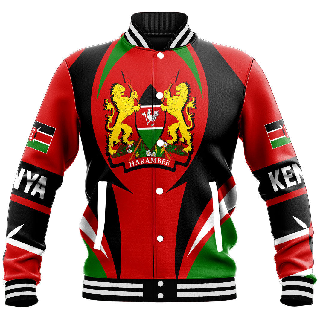 Wonder Print Shop Clothing - Kenya Action Flag Baseball Jacket RLT7 - Wonder Print Shop