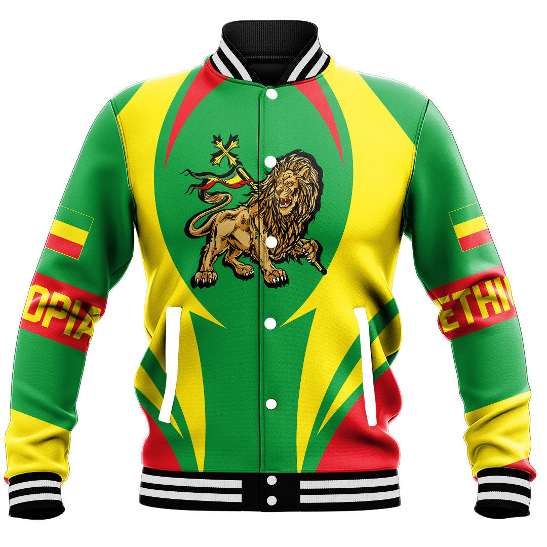Wonder Print Shop Clothing - Ethiopia Action Flag Baseball Jacket RLT7 - Wonder Print Shop