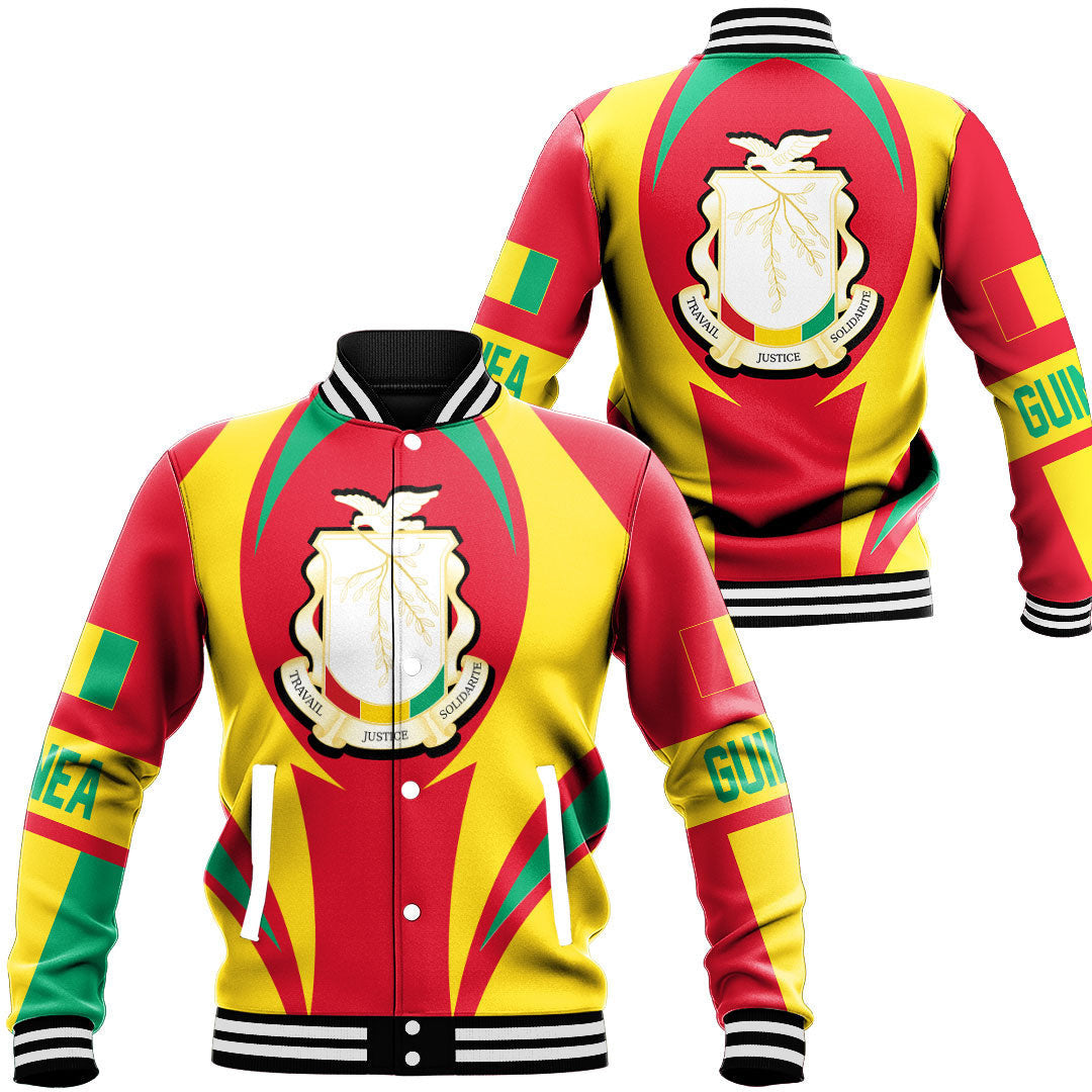 Wonder Print Shop Clothing - Guinea Bissau Action Flag Baseball Jacket RLT7 - Wonder Print Shop