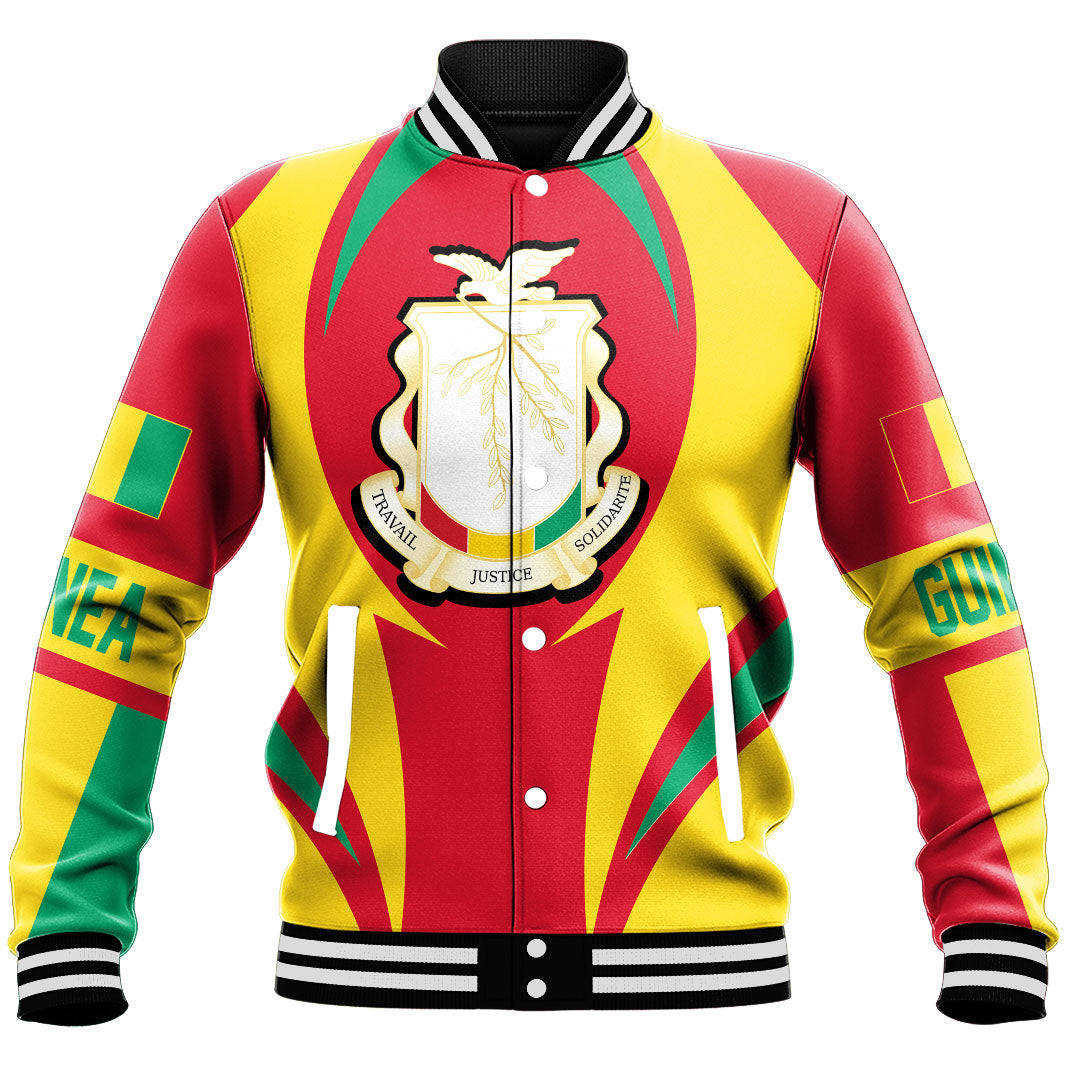 Wonder Print Shop Clothing - Guinea Bissau Action Flag Baseball Jacket RLT7 - Wonder Print Shop