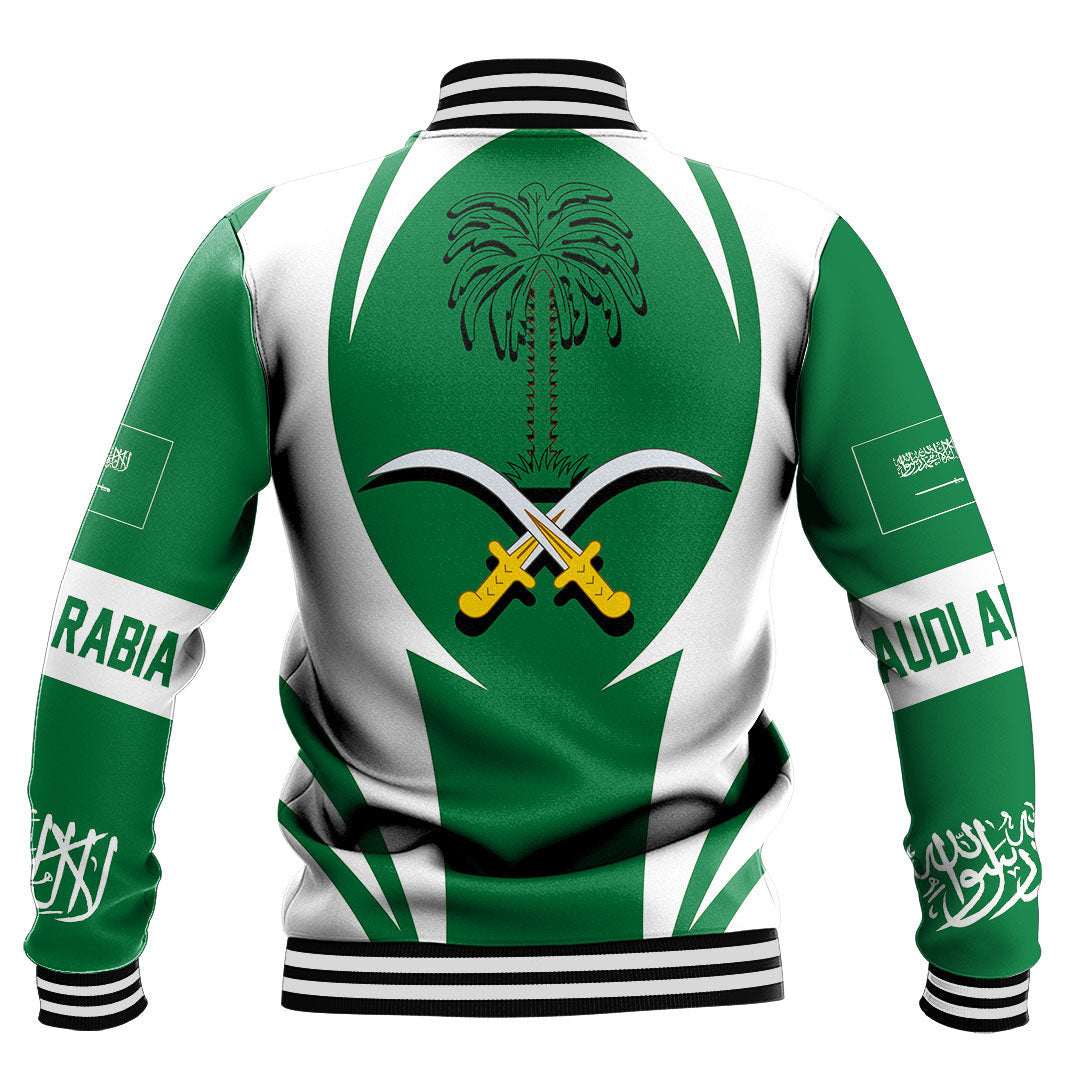Wonder Print Shop Clothing - Saudi Arabia Action Flag Baseball Jacket RLT7 - Wonder Print Shop