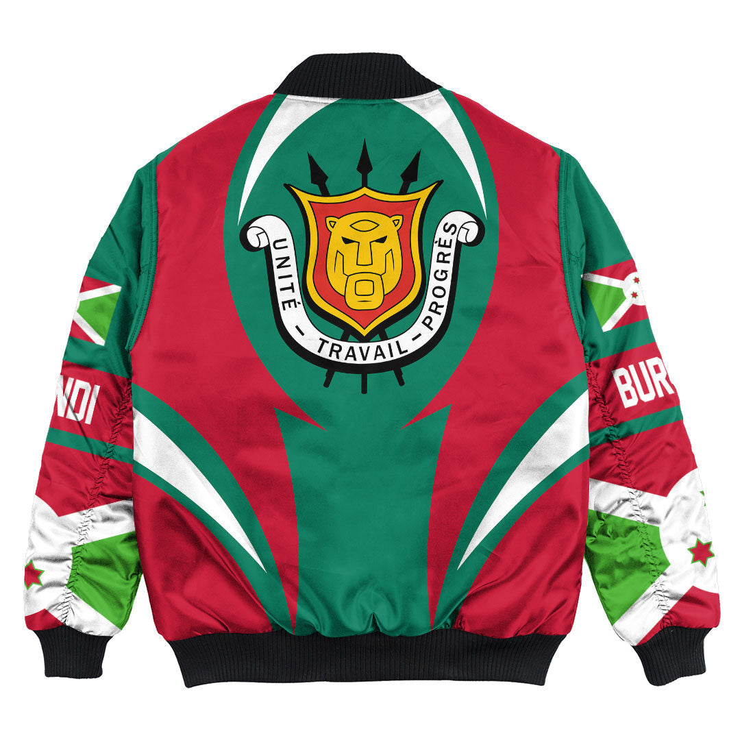 Getteestore Clothing - Burundi Action Flag Bomber Jacket RLT7 - Wonder Print Shop