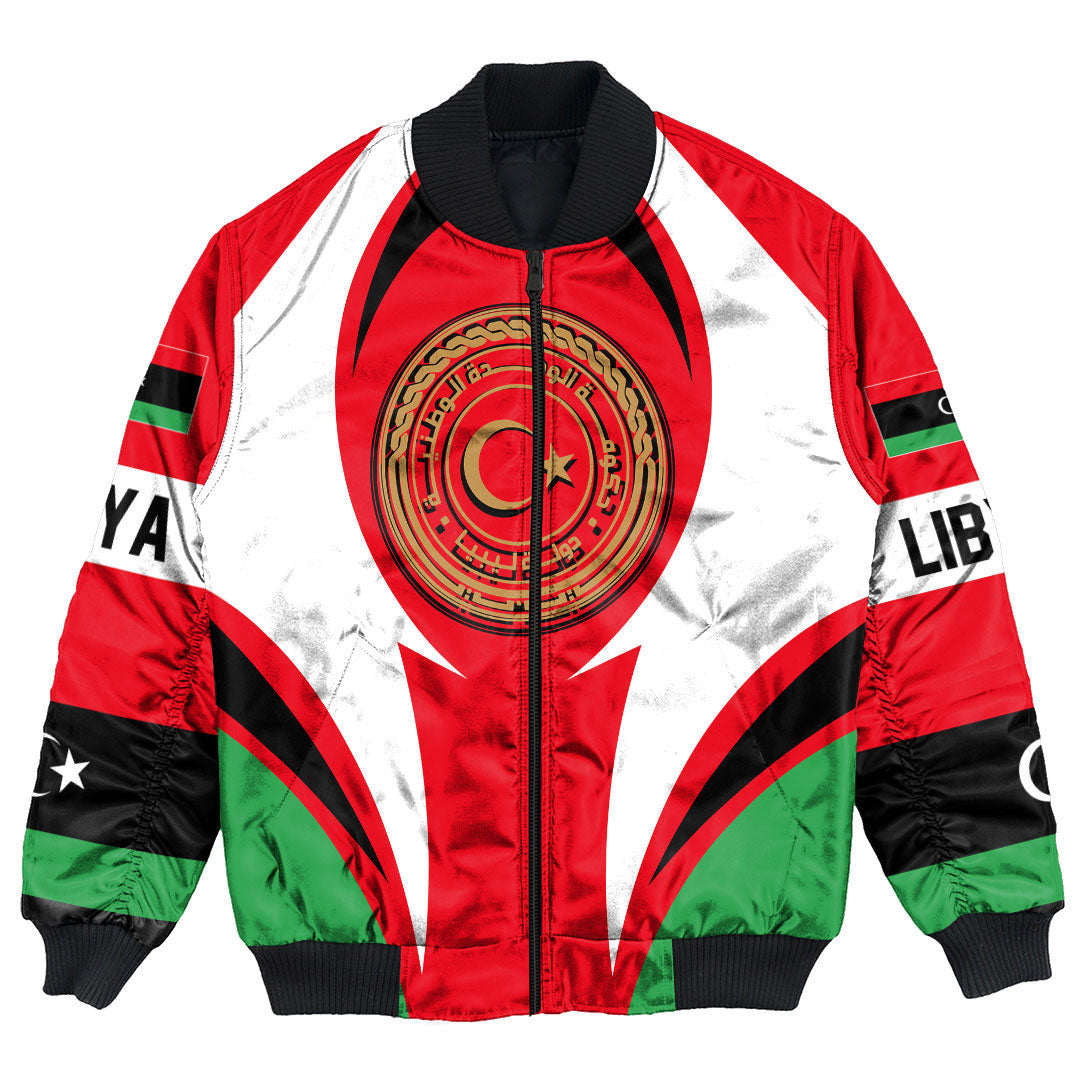 Getteestore Clothing - Libya Action Flag Bomber Jacket RLT7 - Wonder Print Shop