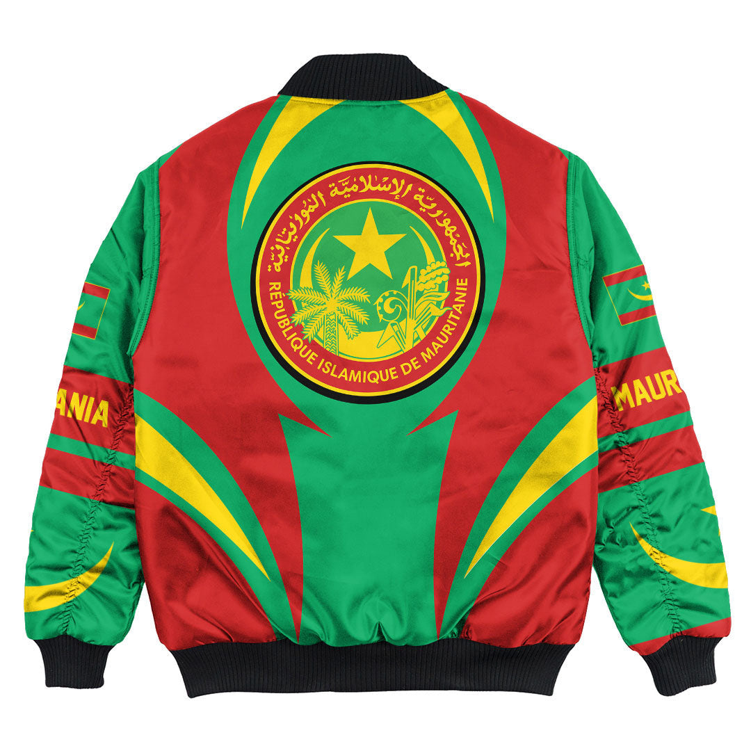 Getteestore Clothing - Mauritania Action Flag Bomber Jacket RLT7 - Wonder Print Shop
