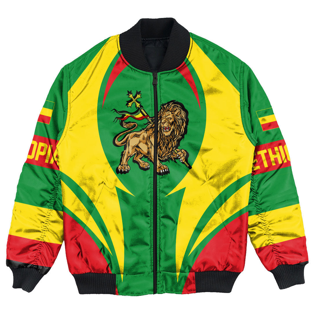 Getteestore Clothing - Ethiopia Action Flag Bomber Jacket RLT7 - Wonder Print Shop