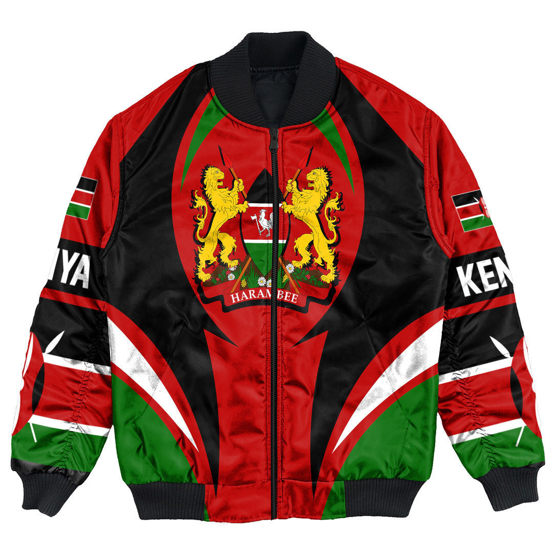 Getteestore Clothing - Kenya Action Flag Bomber Jacket RLT7 - Wonder Print Shop