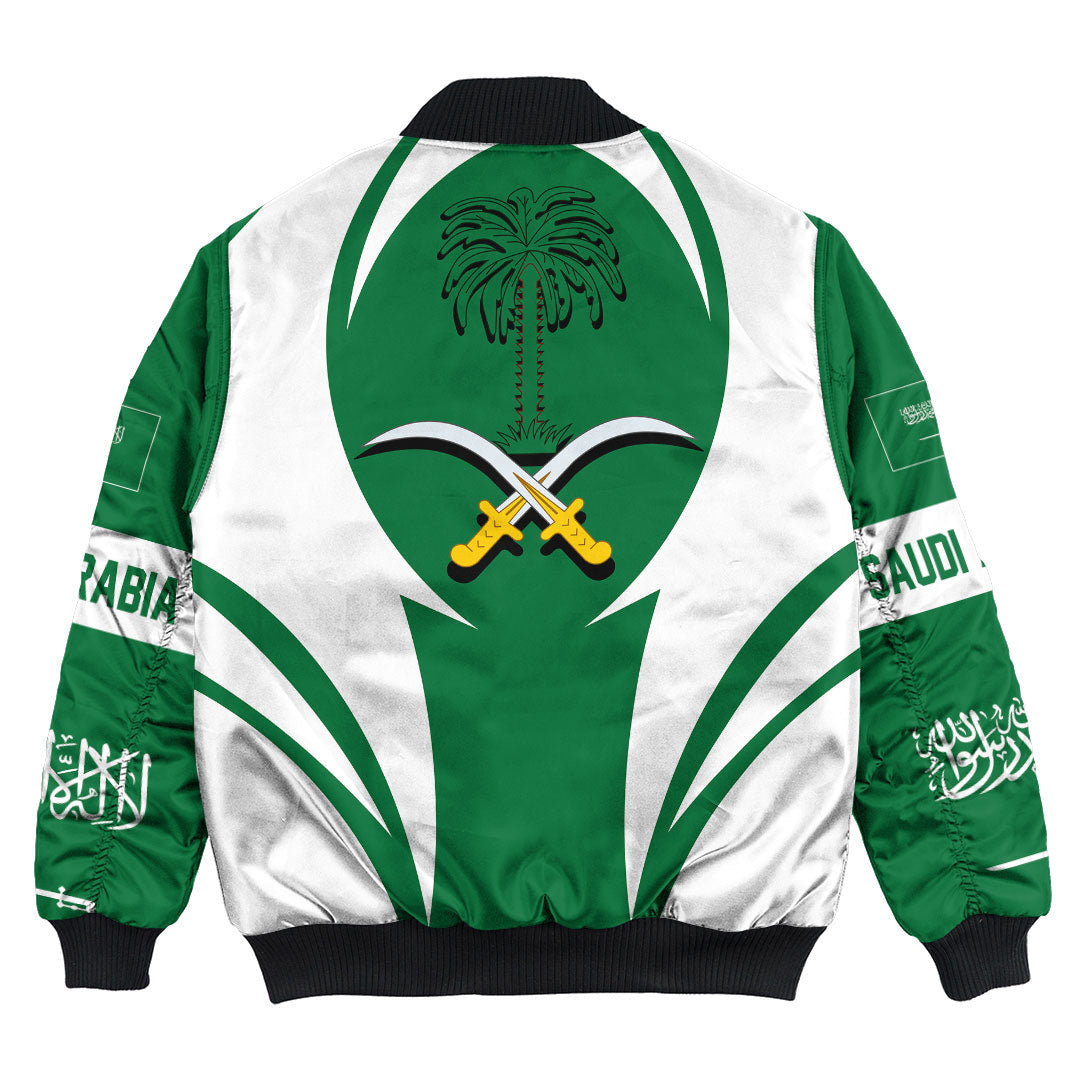 Getteestore Clothing - Saudi Arabia Action Flag Bomber Jacket RLT7 - Wonder Print Shop