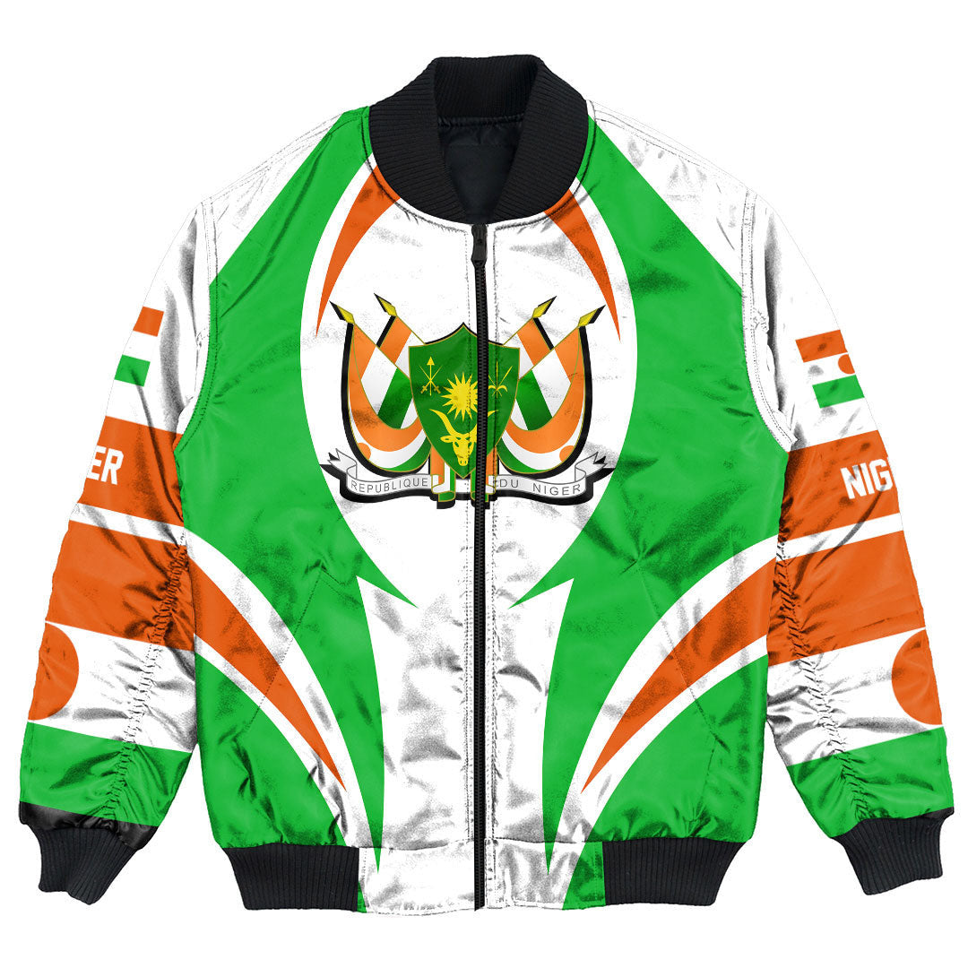 Wonder Print Shop Clothing - Niger Action Flag Bomber Jacket RLT7 - Wonder Print Shop