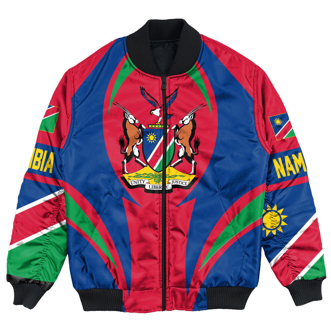 Wonder Print Shop Clothing - Nambia Action Flag Bomber Jacket RLT7 - Wonder Print Shop