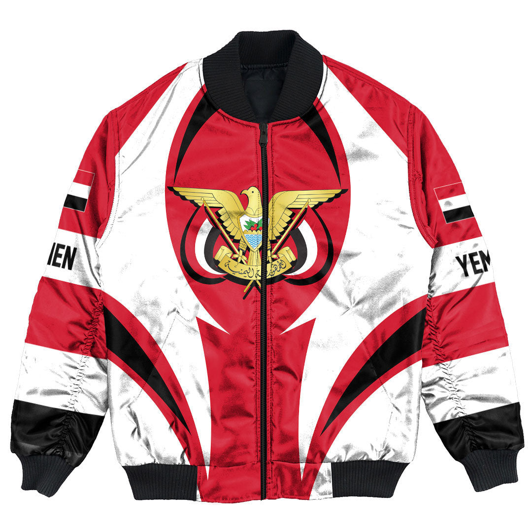 Wonder Print Shop Clothing - Yemen Action Flag Bomber Jacket RLT7 - Wonder Print Shop