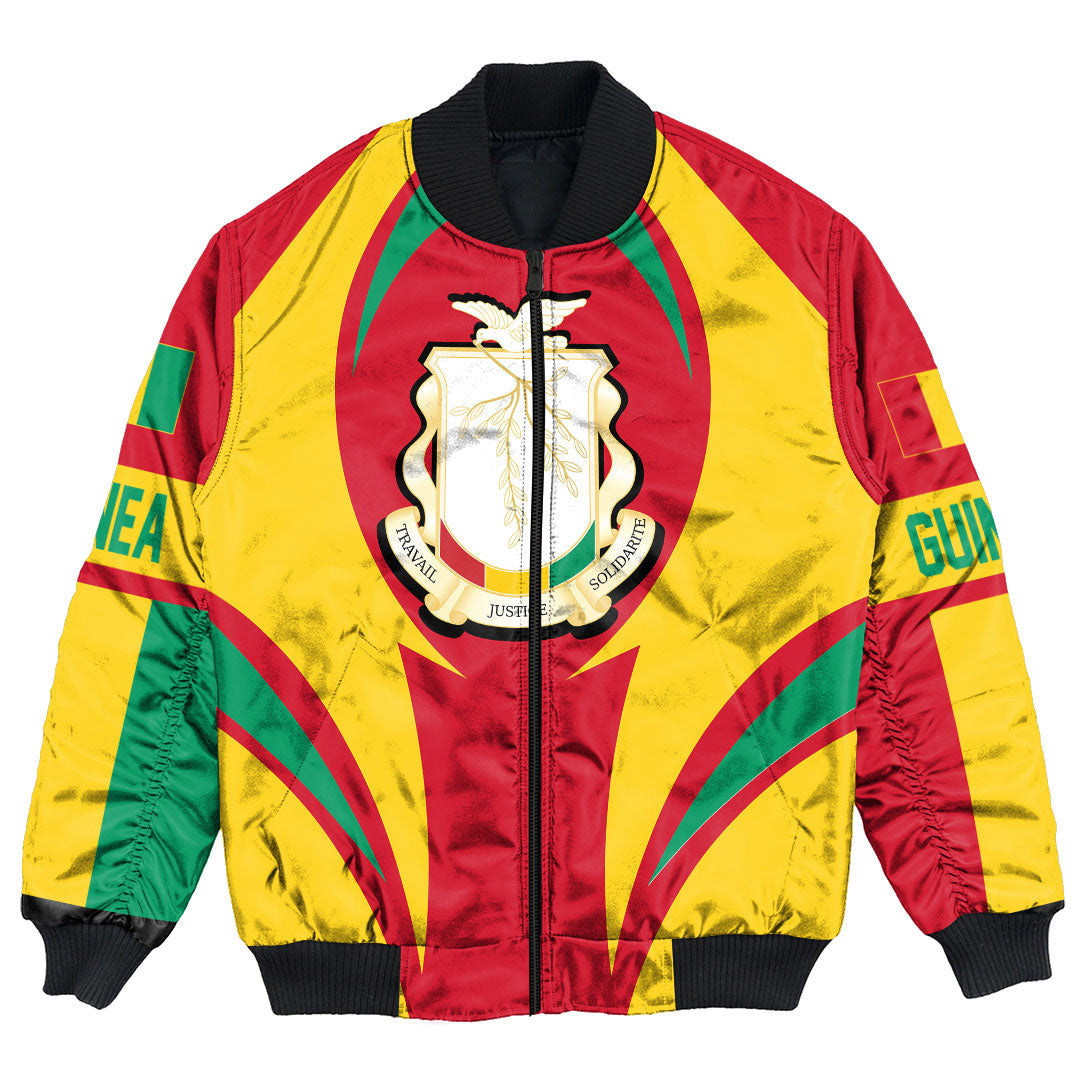 Wonder Print Shop Clothing - Guinea Bissau Action Flag Bomber Jacket RLT7 - Wonder Print Shop