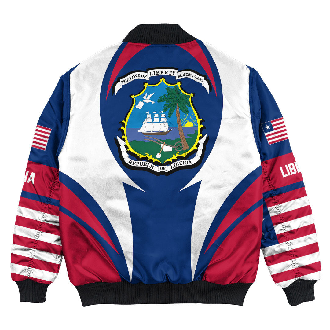 Wonder Print Shop Clothing - Liberia Action Flag Bomber Jacket RLT7 - Wonder Print Shop