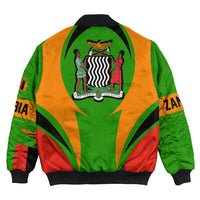 Wonder Print Shop Clothing - Zambia Action Flag Bomber Jacket RLT7 - Wonder Print Shop