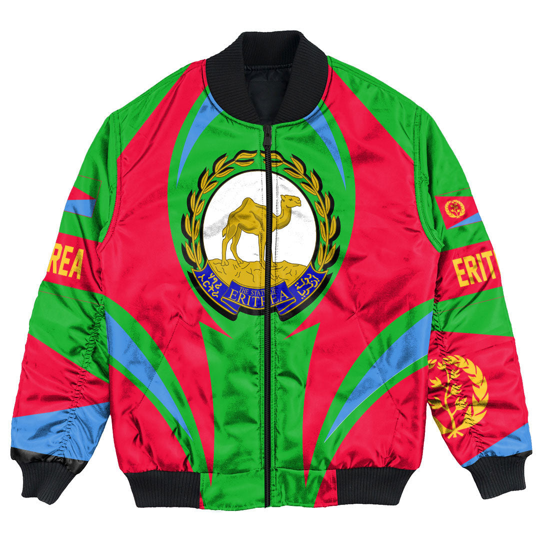 Wonder Print Shop Clothing - Eritrea Action Flag Bomber Jacket RLT7 - Wonder Print Shop