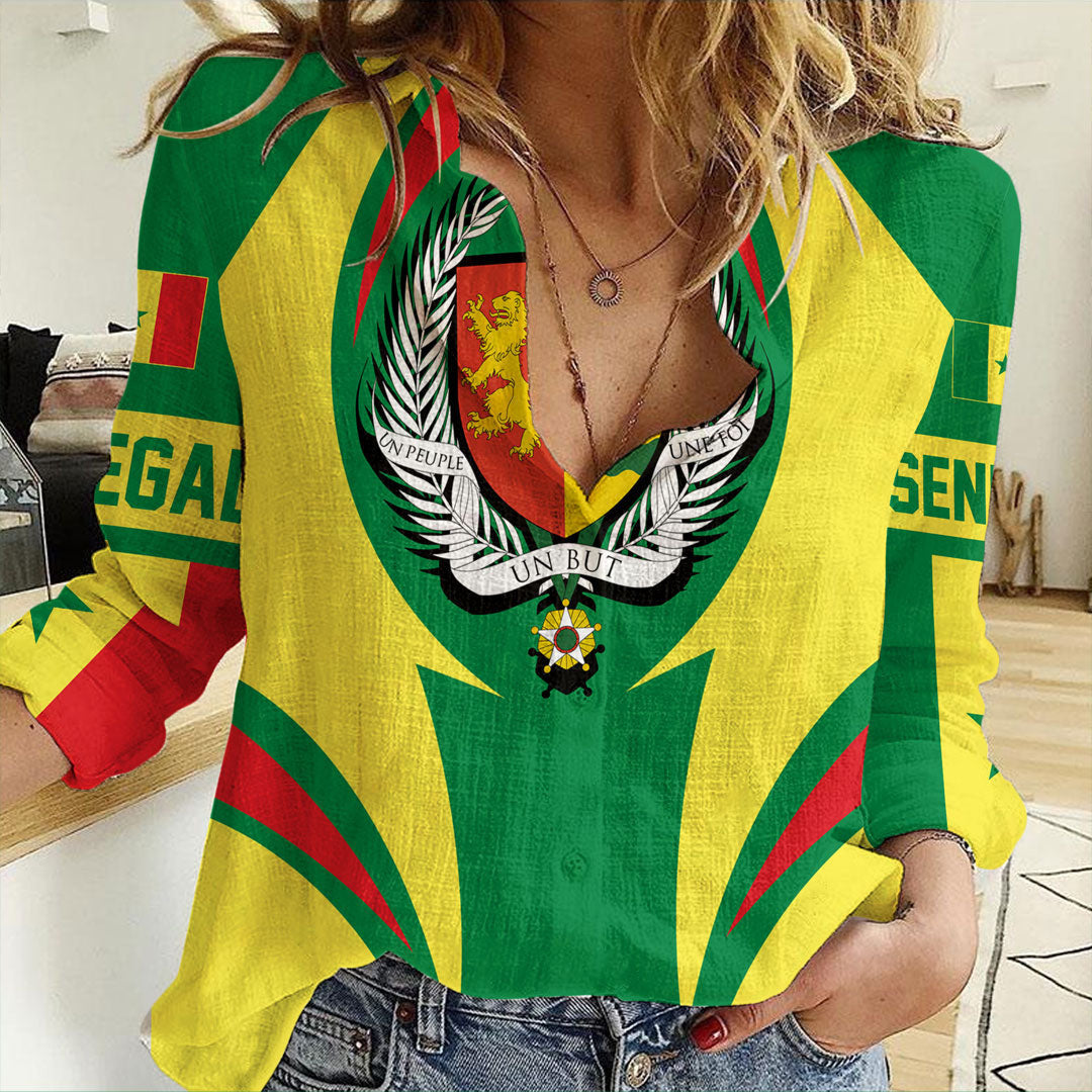 Wonder Print Shop Clothing - Senegal Action Flag Women Casual Shirt RLT7 - Wonder Print Shop