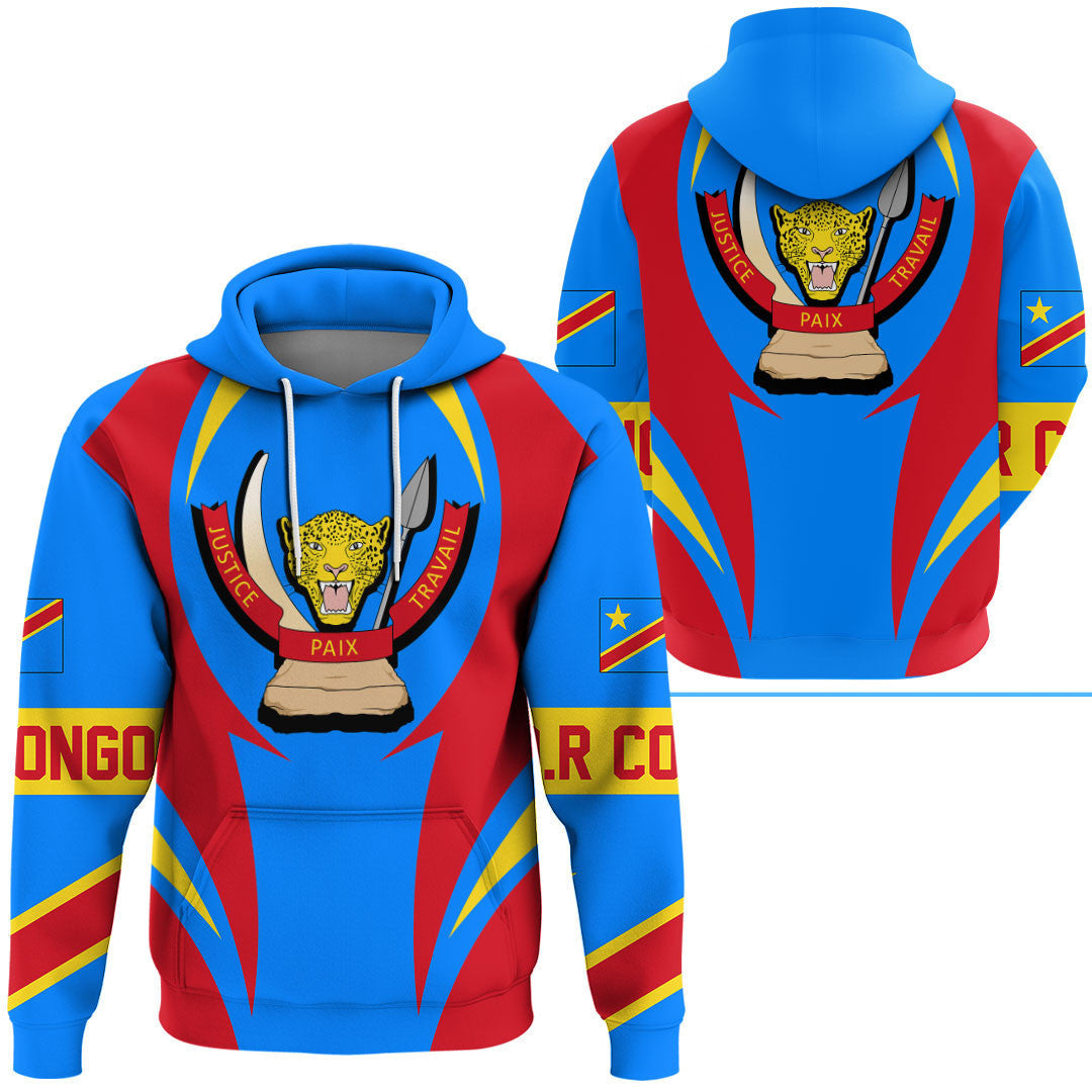 Democratic Republic Of The Congo Hoodie Action Flag RLT7 - Wonder Print Shop