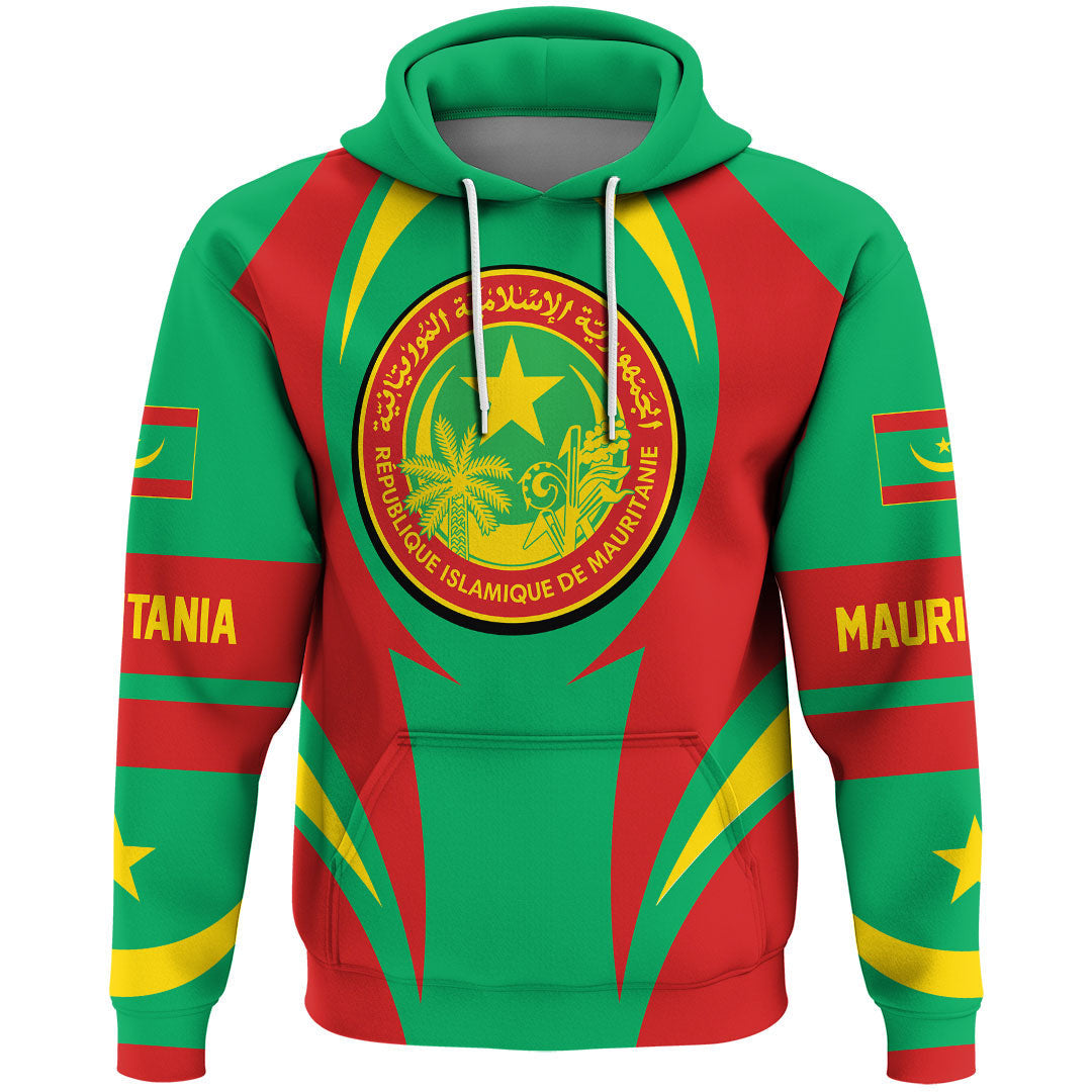 Mauritania Hoodie Action Flag RLT7 - Wonder Print Shop