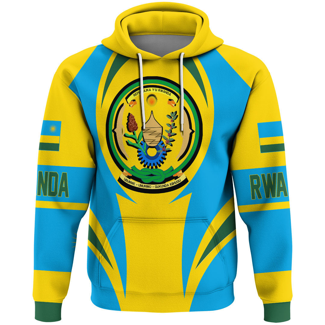 Rwanda Hoodie Action Flag RLT7 - Wonder Print Shop