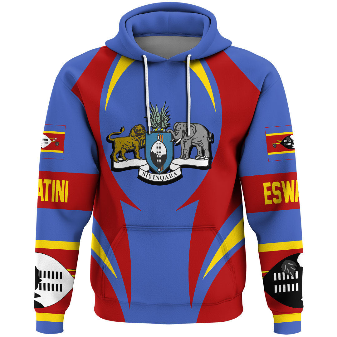 Eswatini Hoodie Action Flag RLT7 - Wonder Print Shop