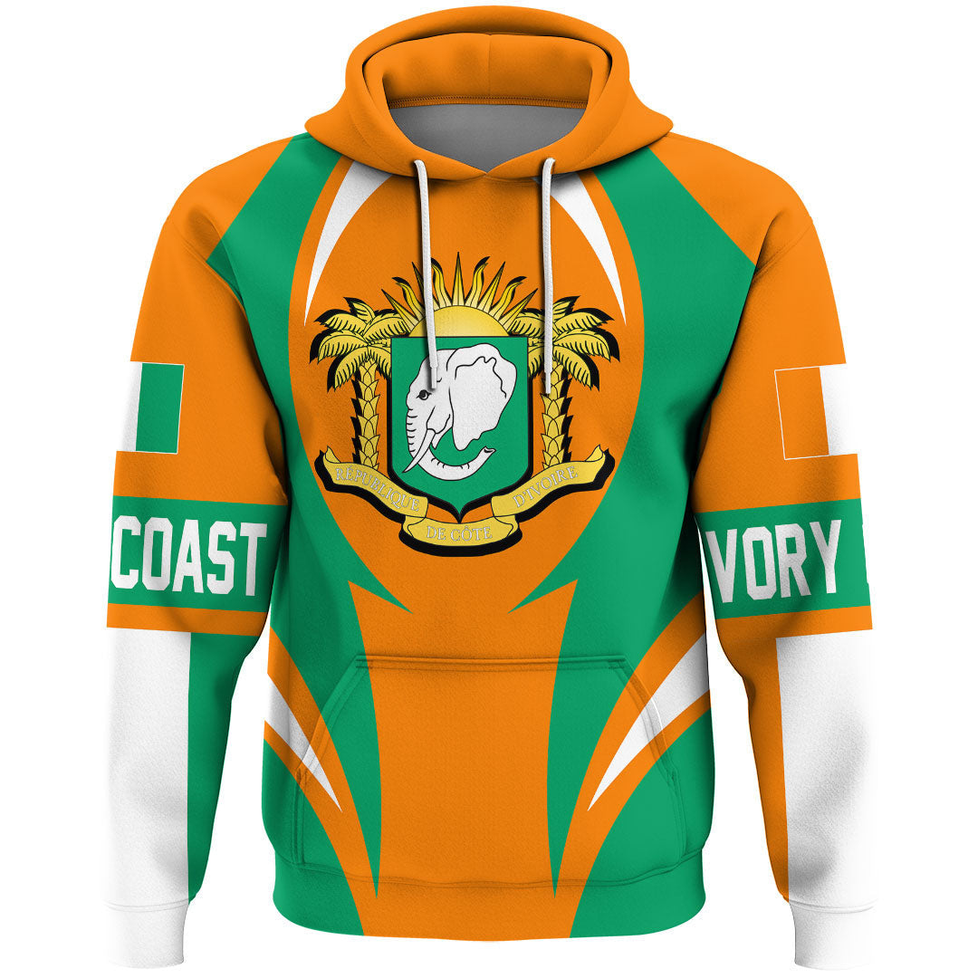 Ivory Coast Hoodie Action Flag RLT7 - Wonder Print Shop