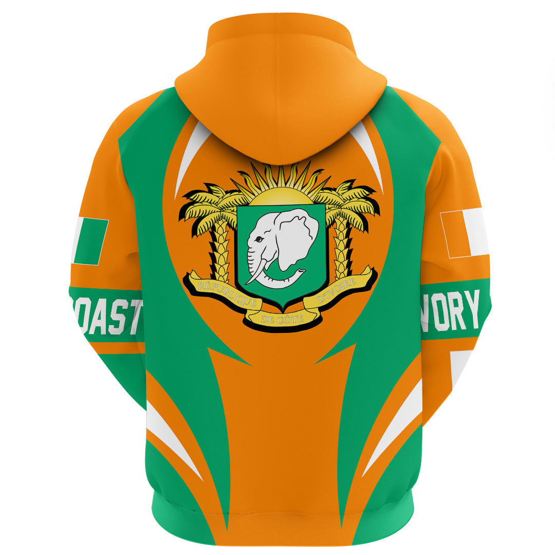 Ivory Coast Hoodie Action Flag RLT7 - Wonder Print Shop
