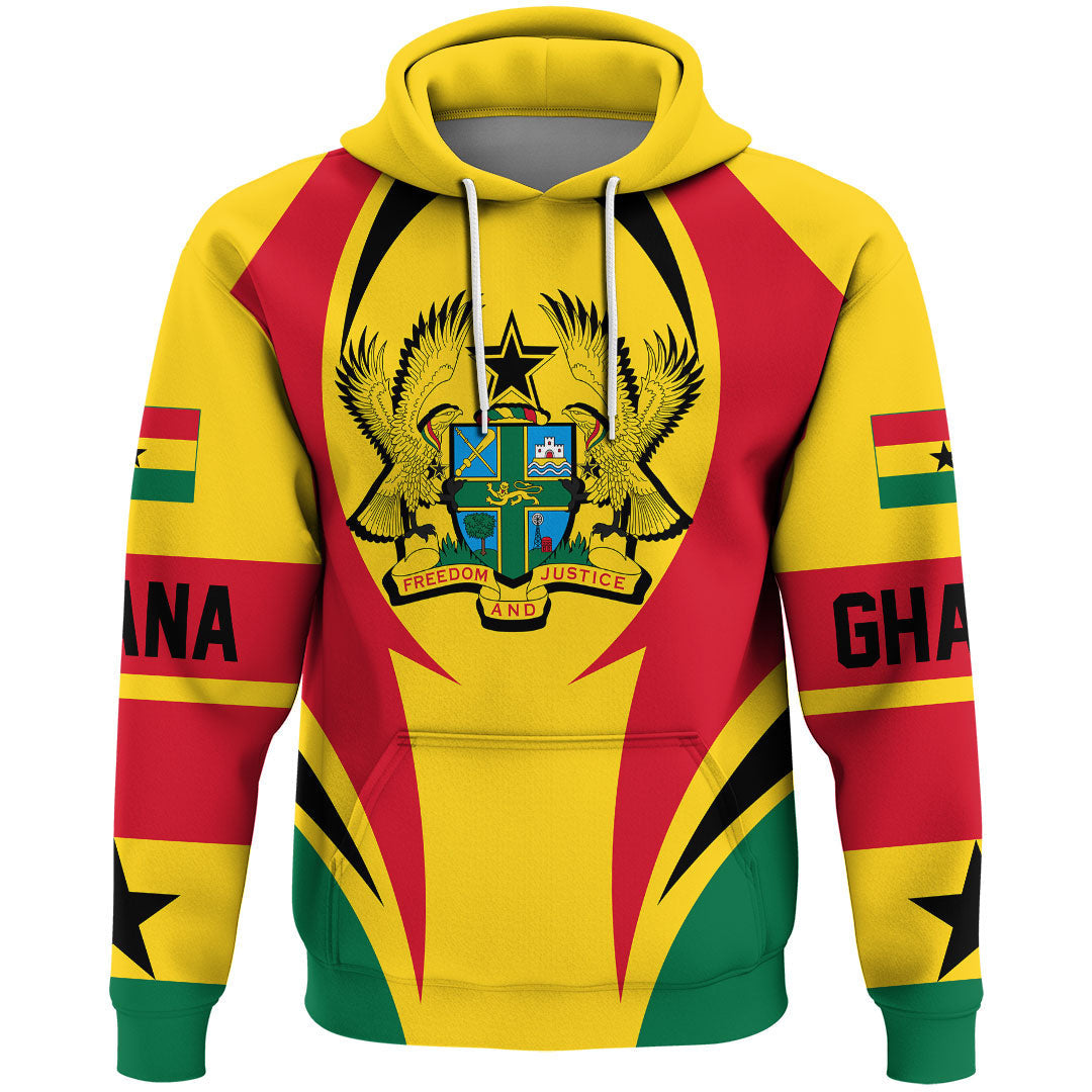 Ghana Hoodie Action Flag RLT7 - Wonder Print Shop