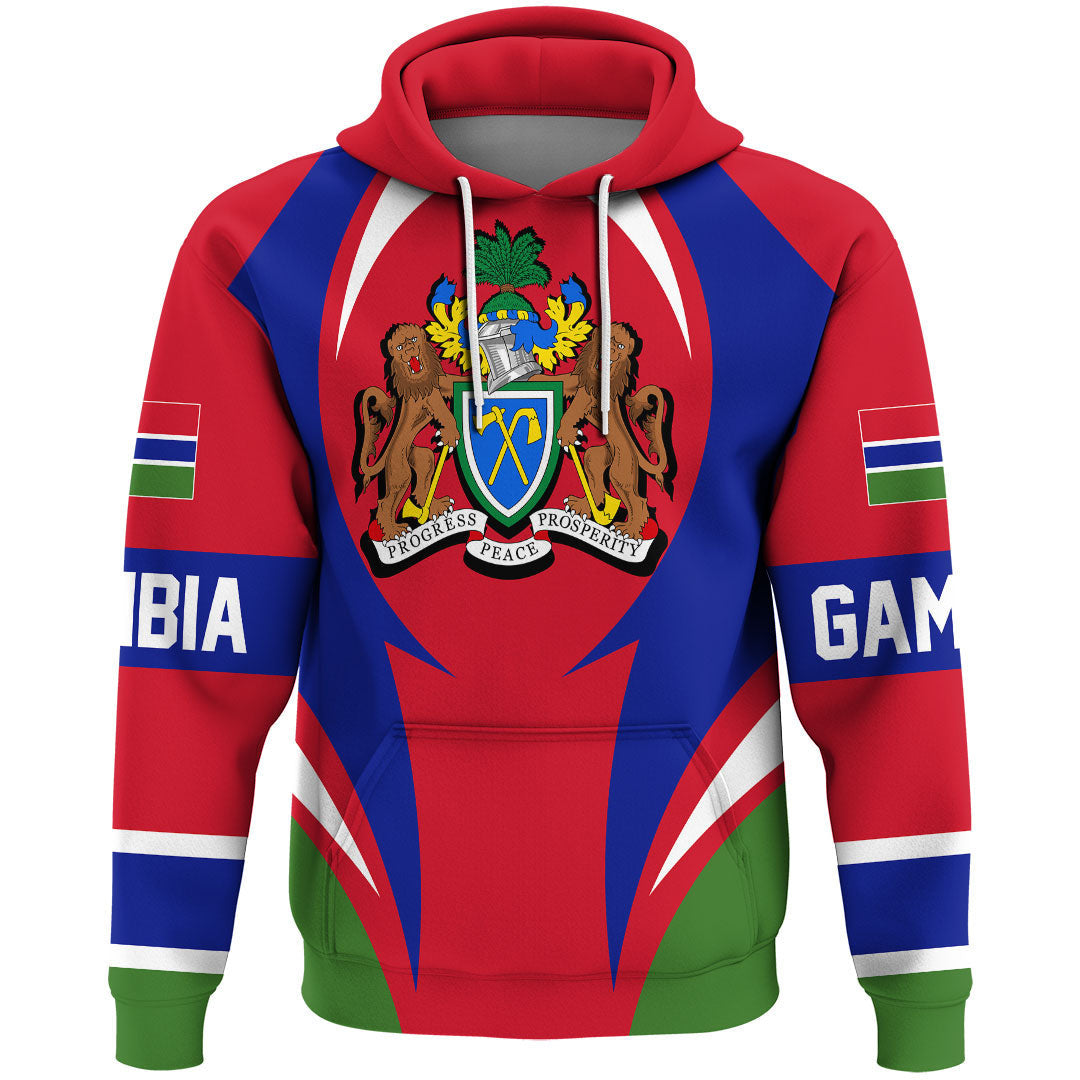 Gambia Hoodie Action Flag RLT7 - Wonder Print Shop