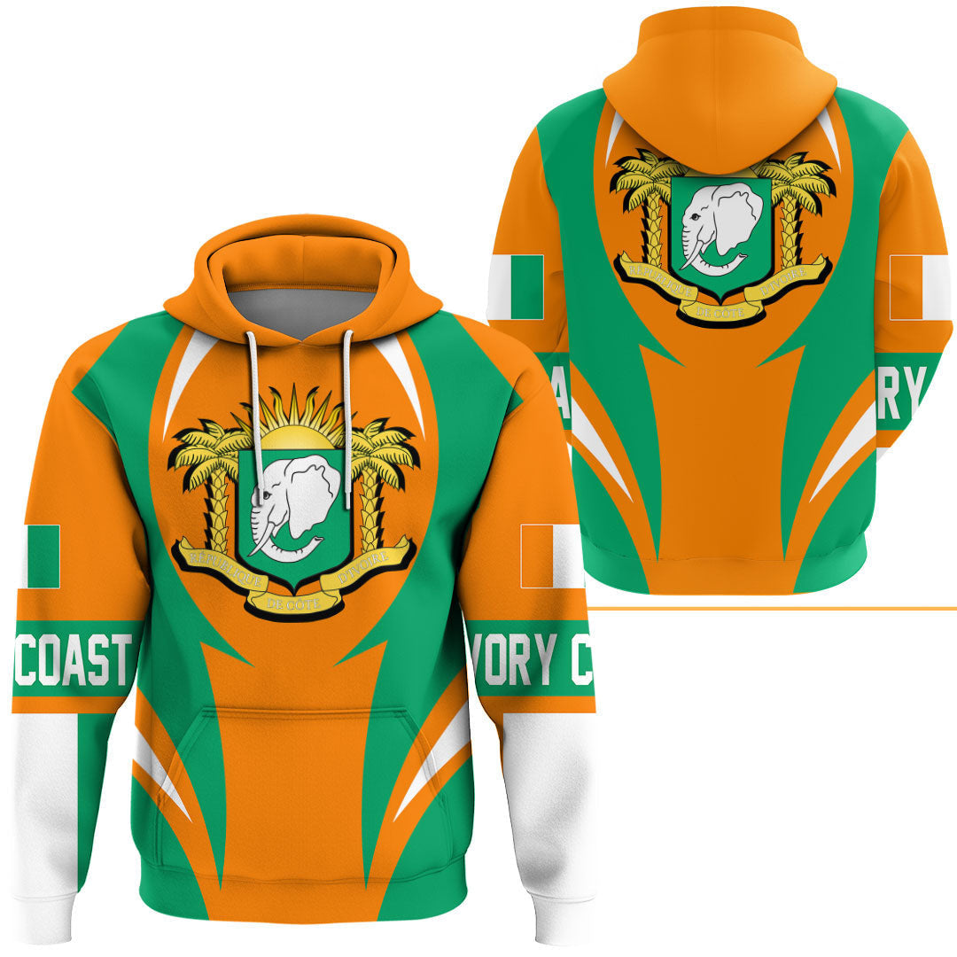 Ivory Coast Hoodie Action Flag RLT7 - Wonder Print Shop