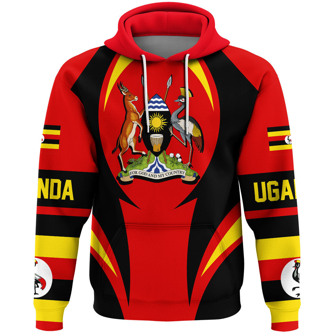 Uganda Hoodie Action Flag RLT7 - Wonder Print Shop
