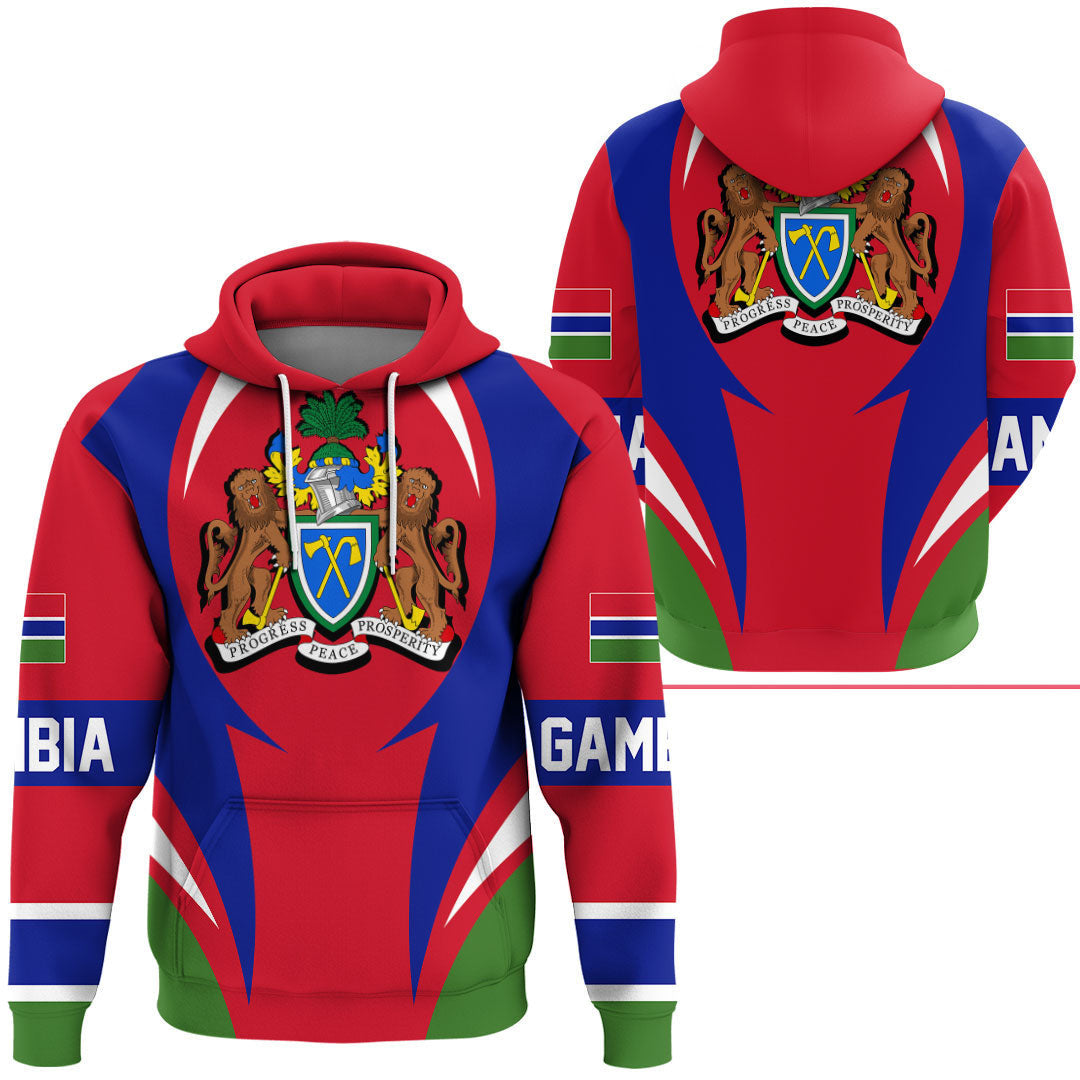 Gambia Hoodie Action Flag RLT7 - Wonder Print Shop
