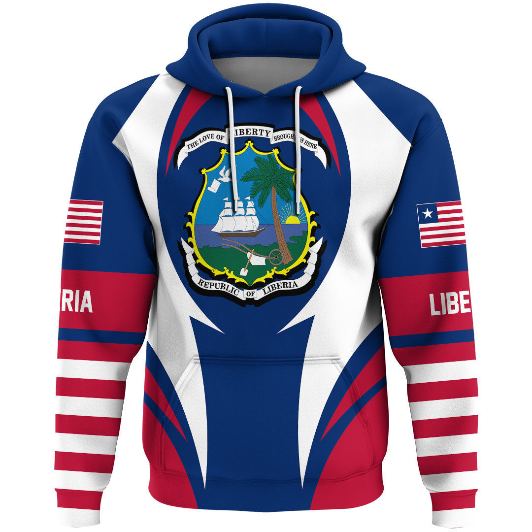Liberia Hoodie Action Flag RLT7 - Wonder Print Shop