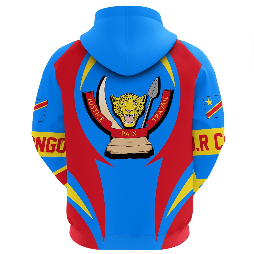 Democratic Republic Of The Congo Hoodie Action Flag RLT7 - Wonder Print Shop