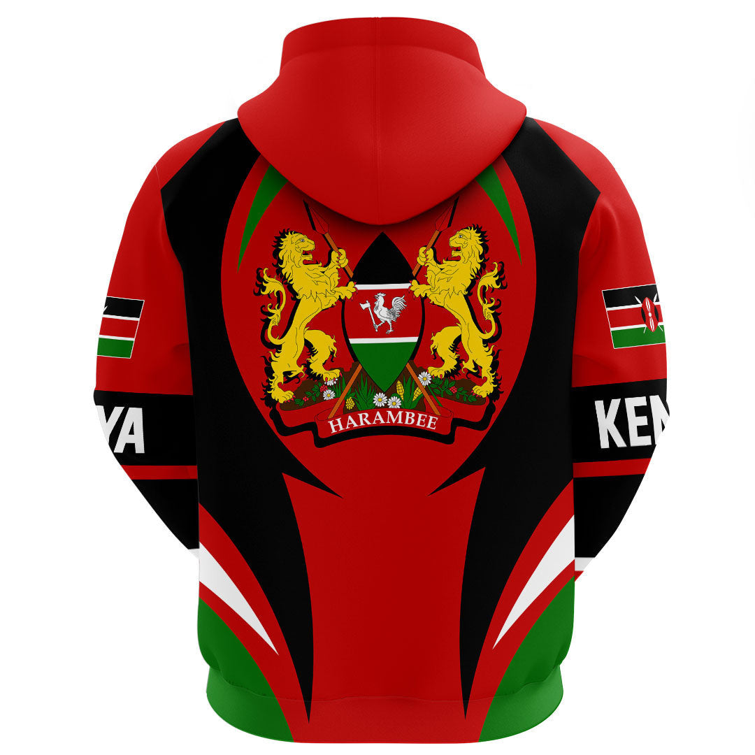 Kenya Hoodie Action Flag RLT7 - Wonder Print Shop