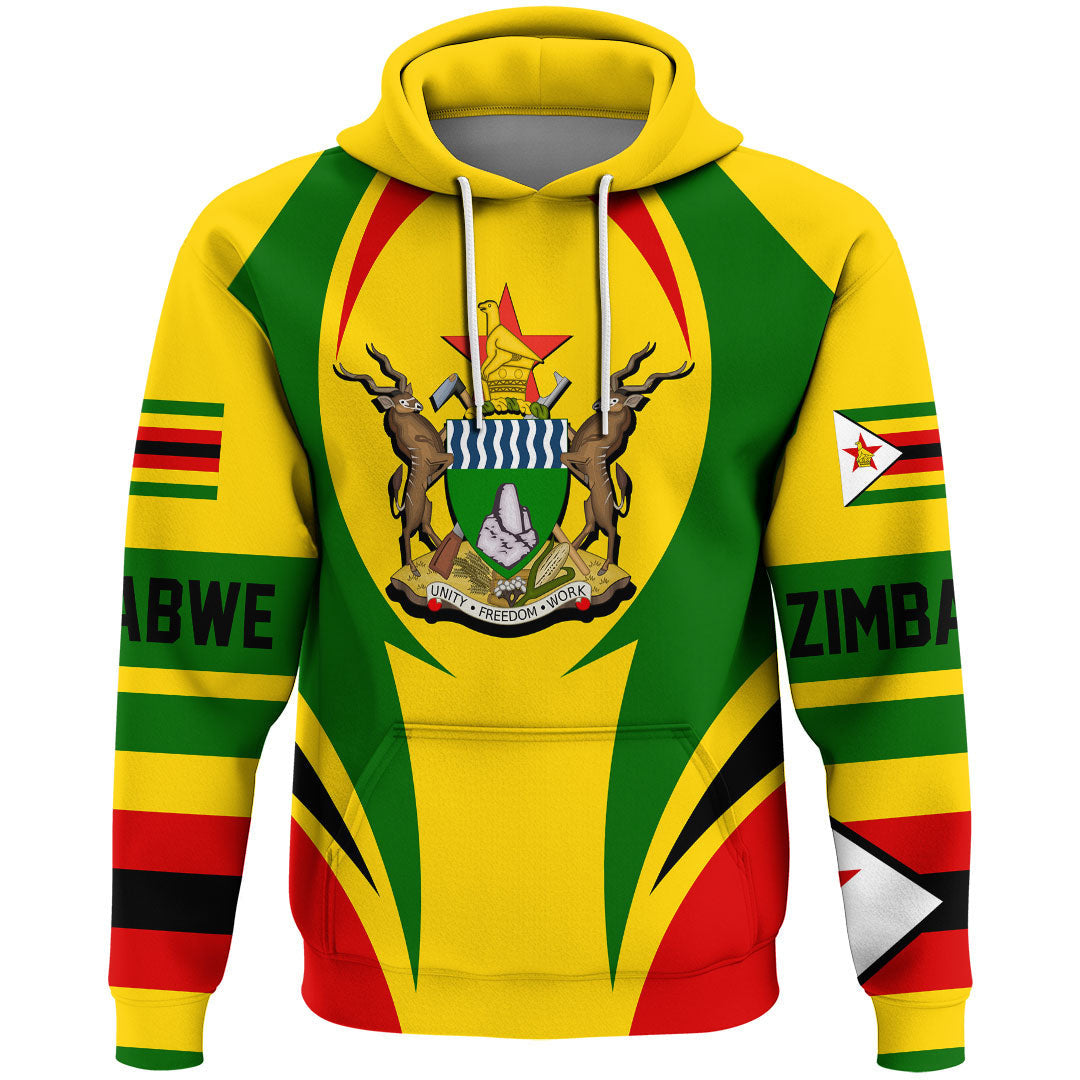 Zimbabwe Hoodie Action Flag RLT7 - Wonder Print Shop