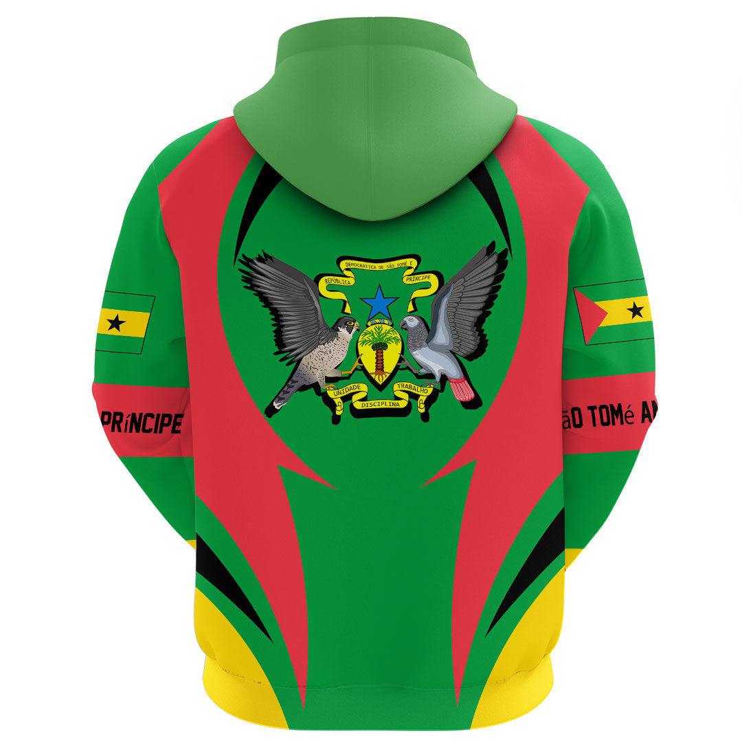 S o Tom and Prncipe Hoodie Action Flag RLT7 - Wonder Print Shop