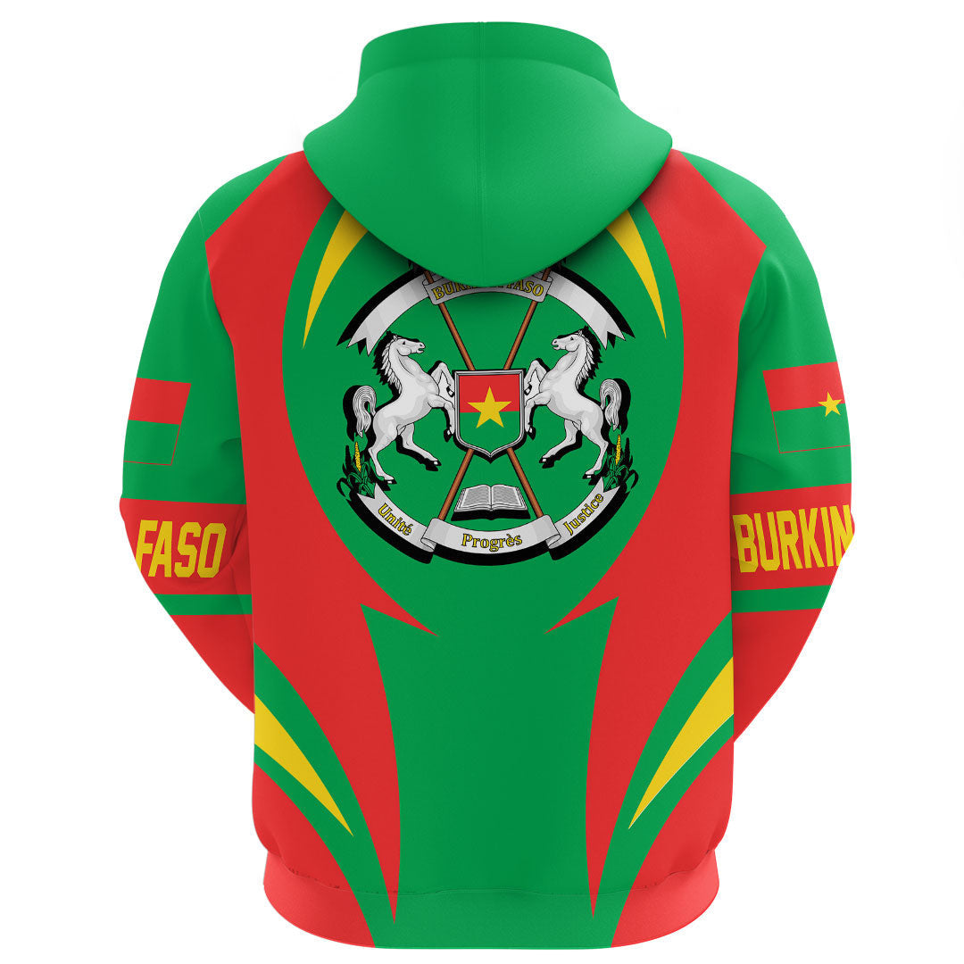 Burkina Faso Hoodie Action Flag RLT7 - Wonder Print Shop