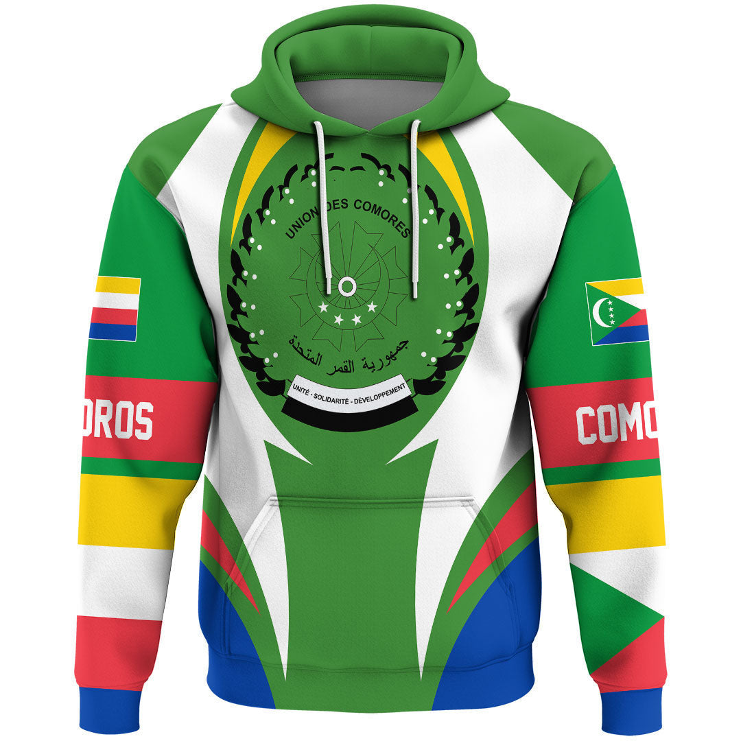 Comoros Hoodie Action Flag RLT7 - Wonder Print Shop