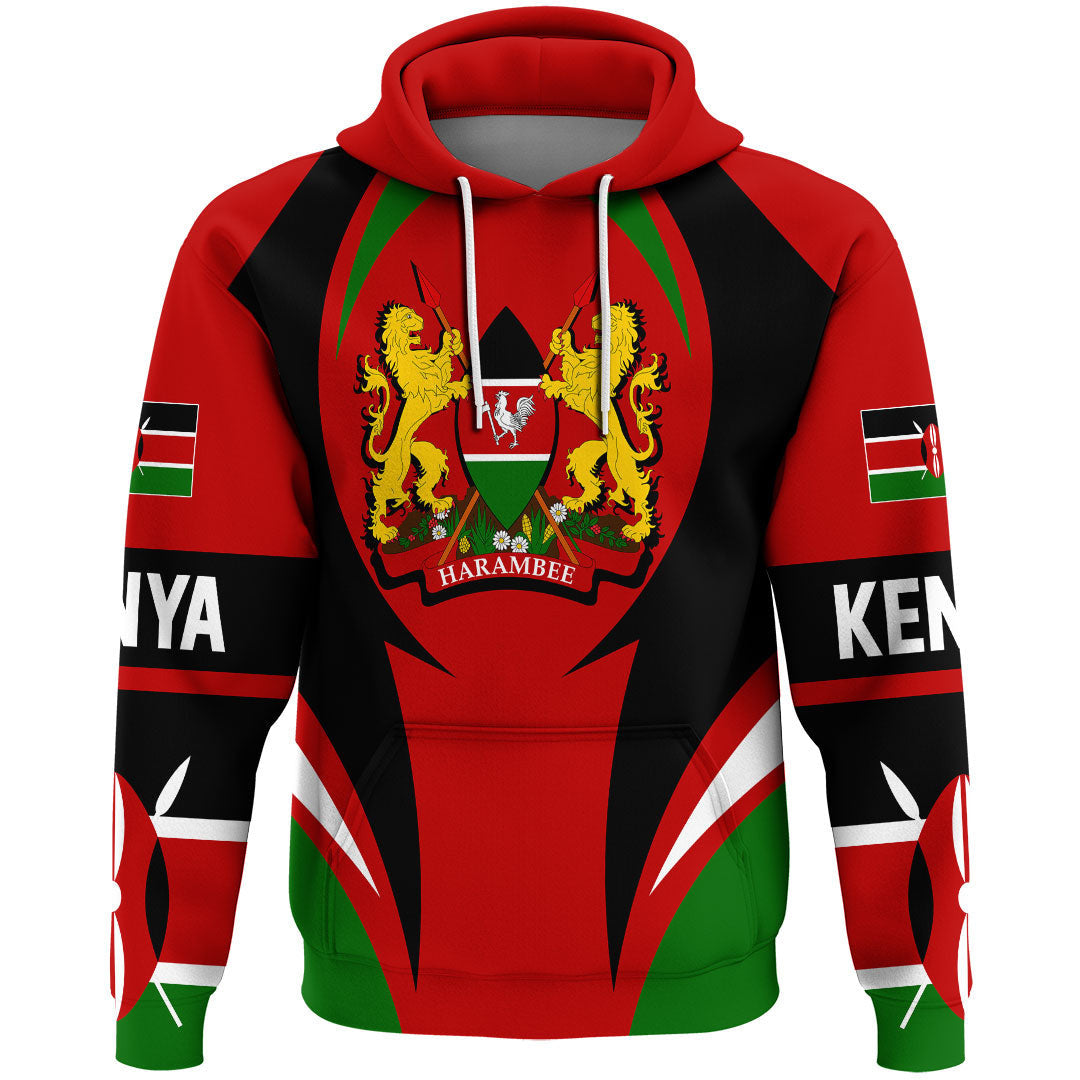 Kenya Hoodie Action Flag RLT7 - Wonder Print Shop
