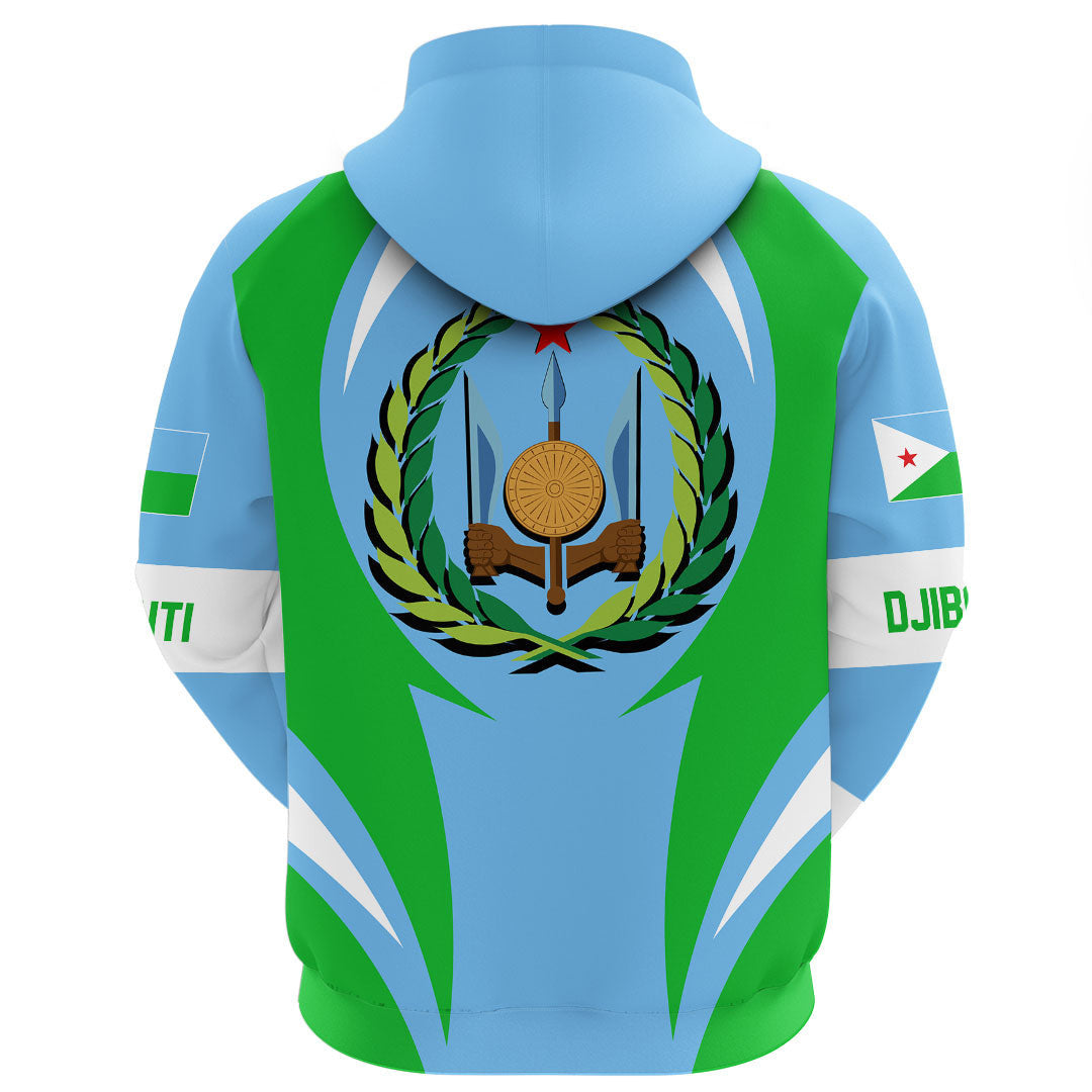 Djibouti Hoodie Action Flag RLT7 - Wonder Print Shop