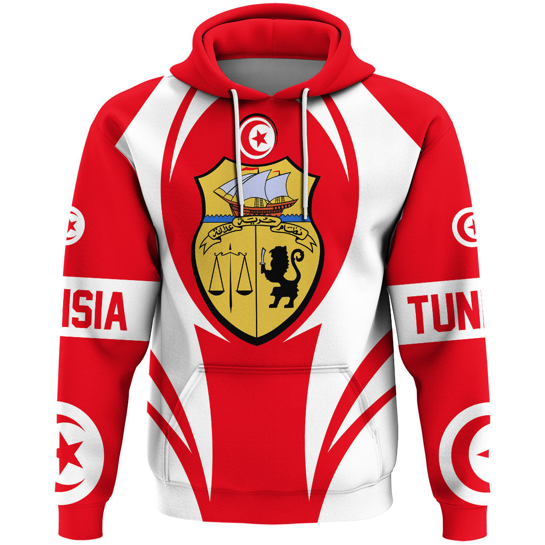 Tunisia Hoodie Action Flag RLT7 - Wonder Print Shop