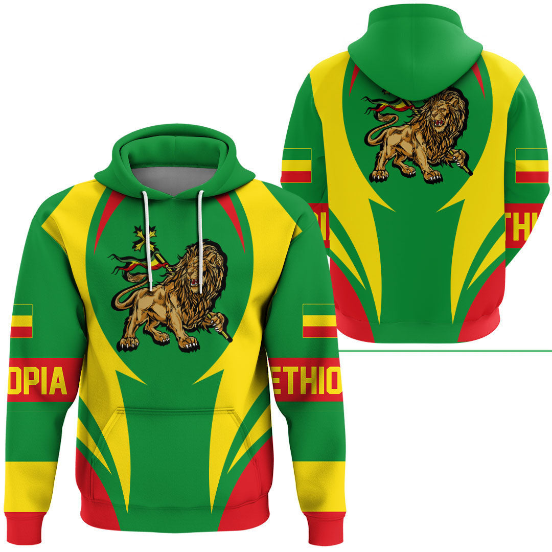 Ethiopia Hoodie Action Flag RLT7 - Wonder Print Shop