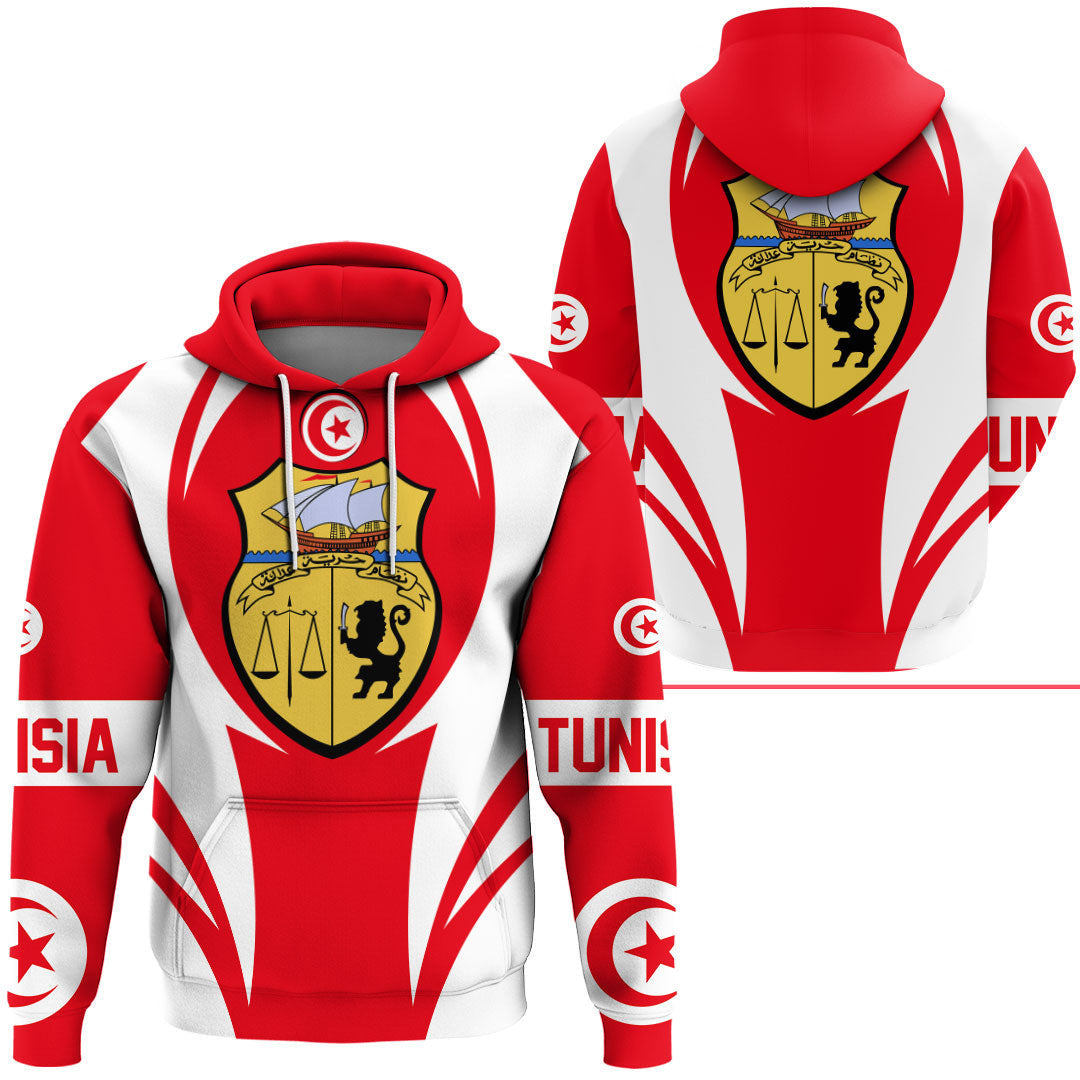 Tunisia Hoodie Action Flag RLT7 - Wonder Print Shop