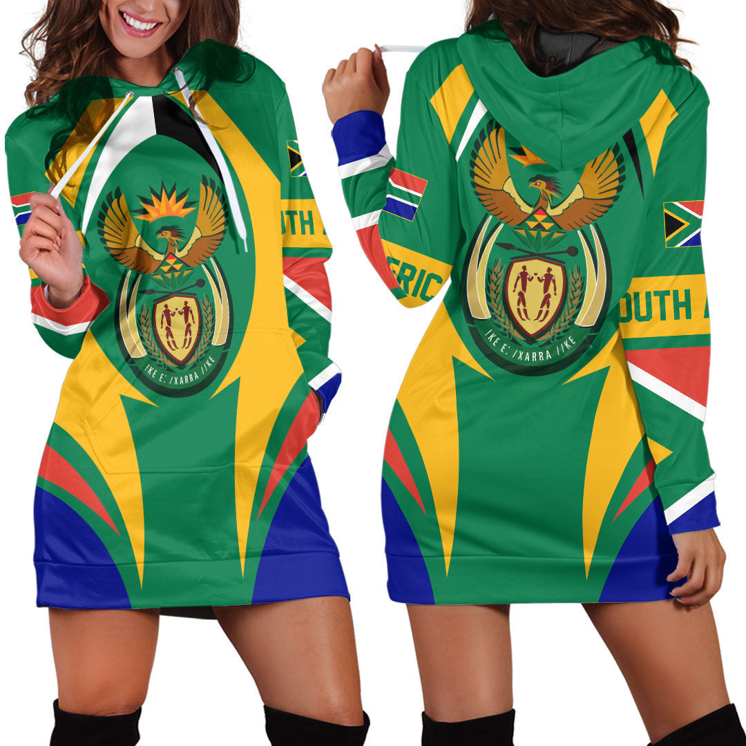 Wonder Print Shop Clothing - South Africa Action Flag Hoodie Dress RLT7 - Wonder Print Shop