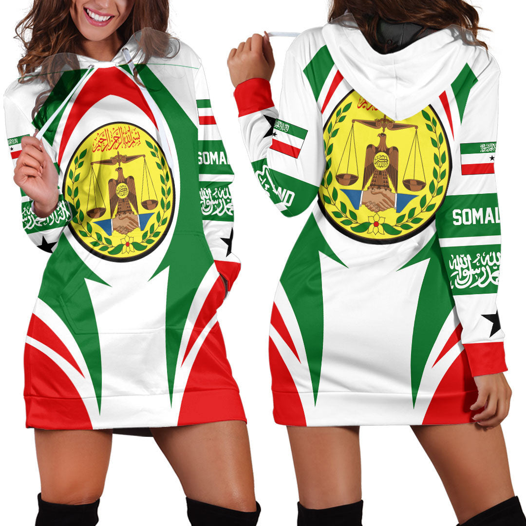 Wonder Print Shop Clothing - Somaliand Action Flag Hoodie Dress RLT7 - Wonder Print Shop